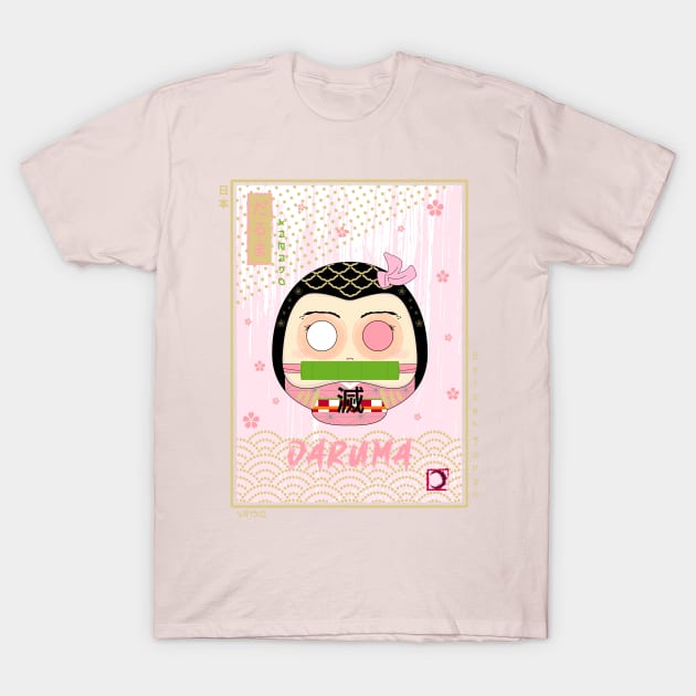 Daruma Nezuko Ukiyo-e T-Shirt by Wimido